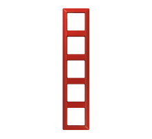 Рамка 5-кратная для вертикальной и горизонтальной установки; термопласт, красная  AS585BFRT  Jung