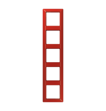 Рамка 5-кратная для вертикальной и горизонтальной установки; термопласт, красная  AS585BFRT  Jung
