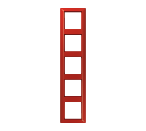 Рамка 5-кратная для вертикальной и горизонтальной установки; термопласт, красная  AS585BFRT  Jung