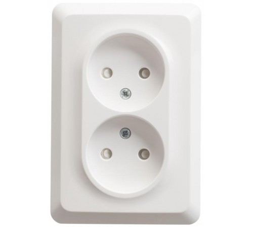 Этюд Белый С/У Розетка 2-ая без заземления со шторками 16А 250B  PC16-106B  SE