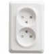 Этюд Белый С/У Розетка 2-ая без заземления со шторками 16А 250B  PC16-106B  SE