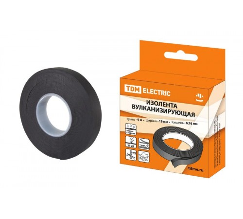Изолента вулканизирующая 19 мм 9 метров  SQ0526-0602  TDM