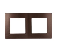 Рамка для розеток и выключателей серия 12 12-5102-13 на 2 поста, сатин, бронза  Б0052516  ЭРА
