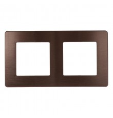 Рамка для розеток и выключателей серия 12 12-5102-13 на 2 поста, сатин, бронза  Б0052516  ЭРА