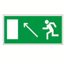 Знак безопасности BL-3015.E06"Напр. к эвакуационному выходу налево вверх"  a12951  Белый свет