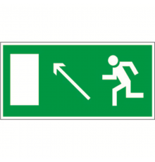 Знак безопасности BL-3015.E06"Напр. к эвакуационному выходу налево вверх"  a12951  Белый свет