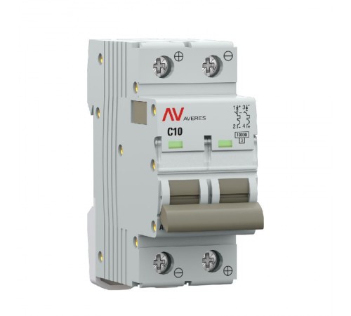 Выключатель автоматический AV-10 DC 2P 10A (C) 10kA  AVERES mcb10-DC-2-10C-av EKF