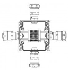 Коробка клеммная Ex из GRP; 1Ex e IIC T5 Gb IP66; Ex tb IIIB T95C Db;Клеммы 2,5 кв.мм. -6 шт.; А-B-C-D: ввод D8-13мм под небронир-ныйкабель в метал