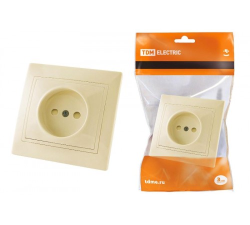 Розетка 2П с защ. шт. 10А 250В сл. кость "Таймыр"  SQ1814-0115  TDM