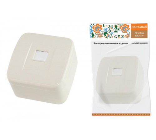 Розетка компьютерная (RJ-45) открытой установки IP20, сл. кость "Дача" Народная  SQ1824-0024  TDM