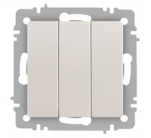 Выключатель Intro Accent 6-106-06 тройной, 10А-250В, IP20, СУ, AL/CU, перламутр  Б0063542  Intro