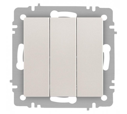 Выключатель Intro Accent 6-106-06 тройной, 10А-250В, IP20, СУ, AL/CU, перламутр  Б0063542  Intro