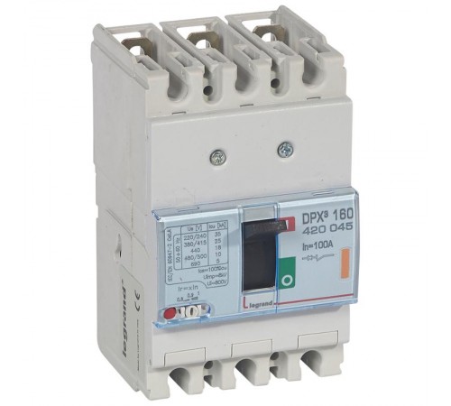 Автоматический выключатель DPX3 160 термомагнитный расцепитель 25кА 400В 3П 100А  420045  Legrand