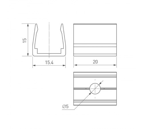 Держатель ARL-MOONLIGHT-1213-CLIP CLEAR (arlight, Пластик)  032578  Arlight