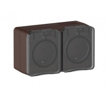 AtlasDesign Profi54 Коричневый О/У Розетка двойная с заземлением со шторками 16А  ATN546026  SE