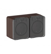 AtlasDesign Profi54 Коричневый О/У Розетка двойная с заземлением со шторками 16А  ATN546026  SE