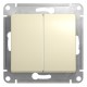Glossa Бежевый Выключатель 2-клавишный, сх.5, 10АХ  GSL000251  SE