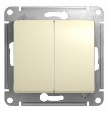 Glossa Бежевый Переключатель 2-клавишный, сх.6, 10АХ  GSL000265  SE