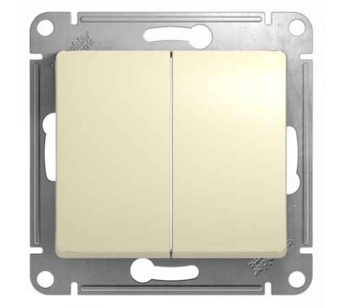 Glossa Бежевый Выключатель 2-клавишный, сх.5, 10АХ  GSL000251  SE