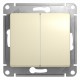 Glossa Бежевый Выключатель 2-клавишный, сх.5, 10АХ  GSL000251  SE