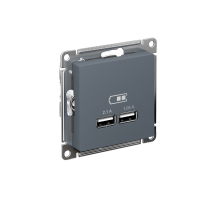 AtlasDesign Грифель Розетка USB, 5В, 1 порт x 2,1 А, 2 порта х 1,05 А, механизм  ATN000733  SE