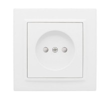 Минск Розетка 1-местная СП без заземления, 10 А, с защ.штор., белая EKF Basic  ERR10-022-100  EKF