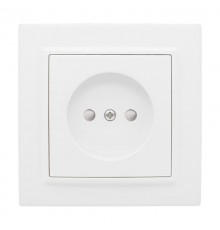 Минск Розетка 1-местная СП без заземления, 10 А, с защ.штор., белая EKF Basic  ERR10-022-100  EKF