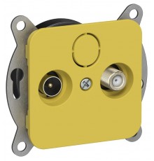 FLITE Розетка 2-ая TV+SAT экр. проходная РТВс-2-1-2-ФлЖК желтый карри  FI-AF23-P-K44  IEK