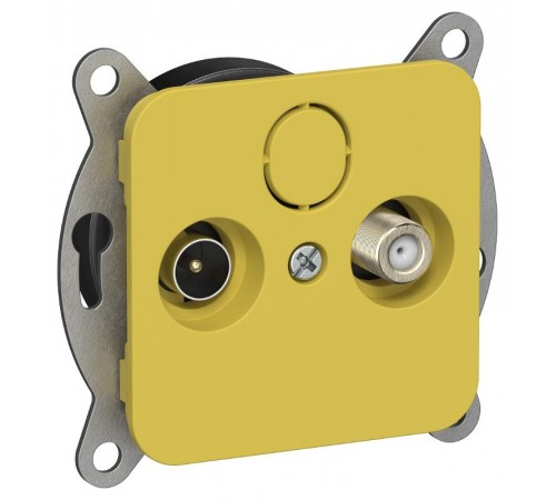 FLITE Розетка 2-ая TV+SAT экр. оконечная РТВс-2-1-1-ФлЖК желтый карри  FI-AF23-O-K44  IEK