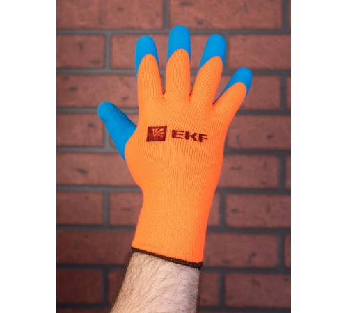 Перчатки рабочие ПРОФИ ЗИМА с рельефным латексным покрытием утепленные (10 класс, 10 разм) EKF Professional  pe10lt-10-pro  EKF