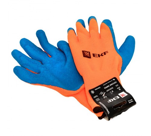 Перчатки рабочие ПРОФИ ЗИМА с рельефным латексным покрытием утепленные (10 класс, 10 разм) EKF Professional  pe10lt-10-pro  EKF