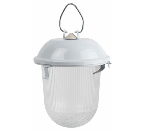 Светильник пылевлагозащищенный под лампу для ЖКХ НСП 41-200-001 без решетки Желудь сталь / стекло IP54 E27 max 200Вт 185х260 белый  Б0052018  ЭРА