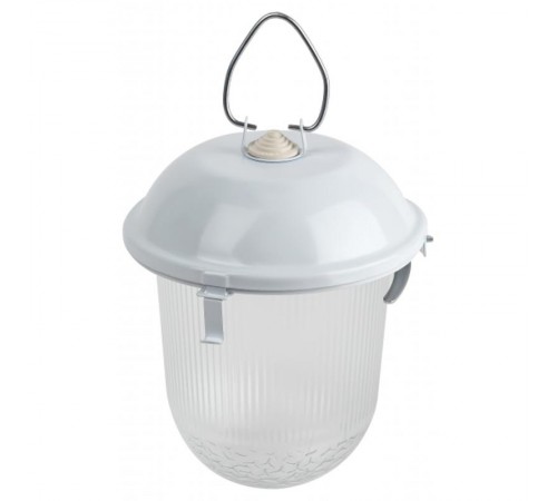 Светильник пылевлагозащищенный под лампу для ЖКХ НСП 41-200-001 без решетки Желудь сталь / стекло IP54 E27 max 200Вт 185х260 белый  Б0052018  ЭРА