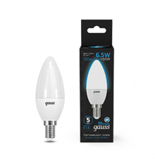 Лампа светодиодная Свеча 6.5W 550lm 6500К E14 LED 1/10/100  103101307  Gauss