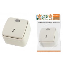 Переключатель на 2 направления 1-кл. открытой устан с подсветкой IP20 10А, сл. кость "Дача" Народная  SQ1824-0019  TDM