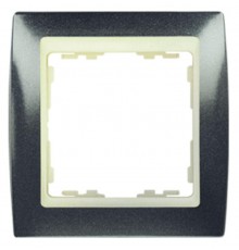 Simon 82 Рамка декоративная, 4 поста, S82, серый металлик-слоновая кость  82744-60  Simon