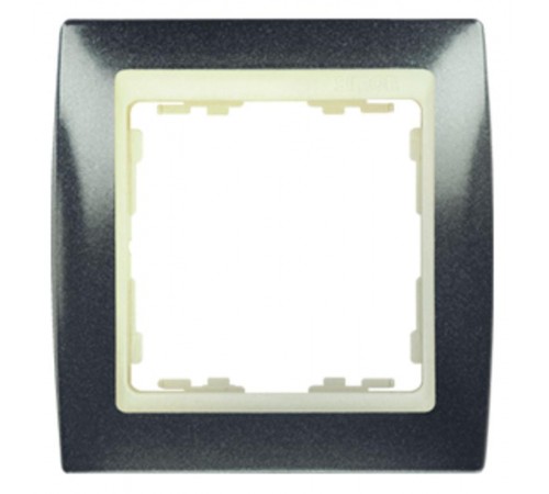 Simon 82 Рамка декоративная, 4 поста, S82, серый металлик-слоновая кость  82744-60  Simon