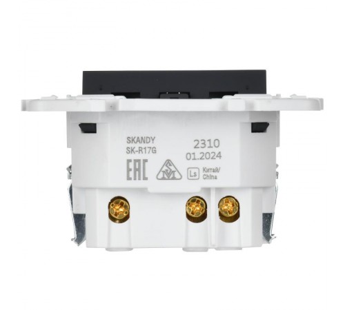 SKANDY Розетка с заземлением с защитными шторками 16А с USB C 18Вт SK-R17G графит   SK-R14-16-U14-018-K53  IEK