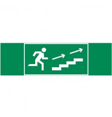 Пиктограмма (наклейка) "ПО ЛЕСТНИЦЕ ВВЕРХ ВПРАВО" 310х90мм для аварийно-эвакуационного Свет-к а Basic IP65  V5-EM02-60.002.039  VARTON