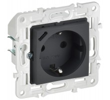 SKANDY Розетка с заземлением с защитными шторками 16А с USB C 18Вт SK-R17G графит   SK-R14-16-U14-018-K53  IEK