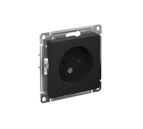 AtlasDesign Карбон Розетка без заземления со шторками, 16А, механизм  ATN001049  SE