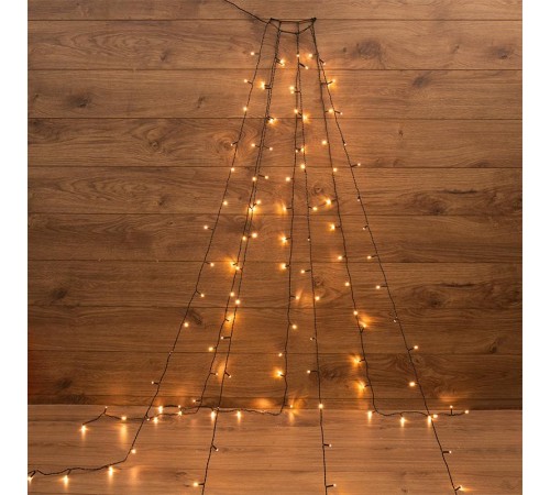 Елочная гирлянда с кольцом, 7 нитей по 1,5 метра, цвет диодов теплый белый, не соединяется  235-076  NEON-NIGHT