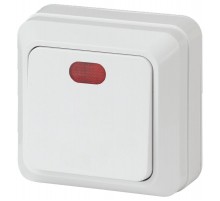 2-102-01 Intro Выключатель с подсветкой, 10А-250В, IP20, ОУ, Quadro, белый  Б0027634  Intro