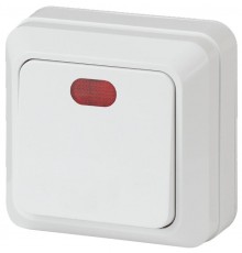 2-102-01 Intro Выключатель с подсветкой, 10А-250В, IP20, ОУ, Quadro, белый  Б0027634  Intro