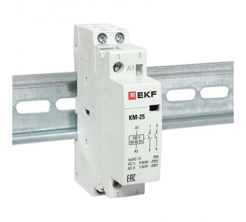 Контактор модульный КМ 25А 2NО (1 мод.) EKF PROxima  km-1-25-20  EKF