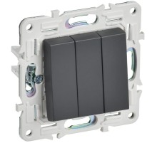 SKANDY Выключатель 3-клавишный 10А SK-V11T титан  SK-V30-0-10-K48  IEK