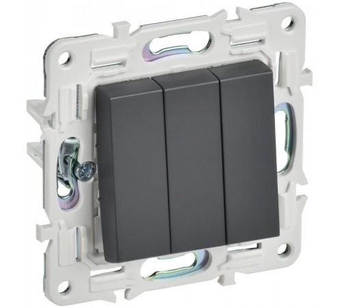 SKANDY Выключатель 3-клавишный 10А SK-V11T титан  SK-V30-0-10-K48  IEK