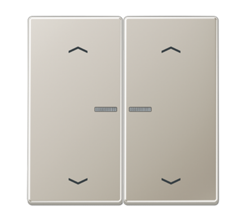 Клавиша для KNX кнопки, 2 группы с окошком и символами "стрелки"; металл; нержавеющая сталь  ES102KO5P  Jung