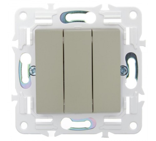 SKANDY Выключатель 3-клавишный 10А SK-V11B бежевый  SK-V30-0-10-K10  IEK