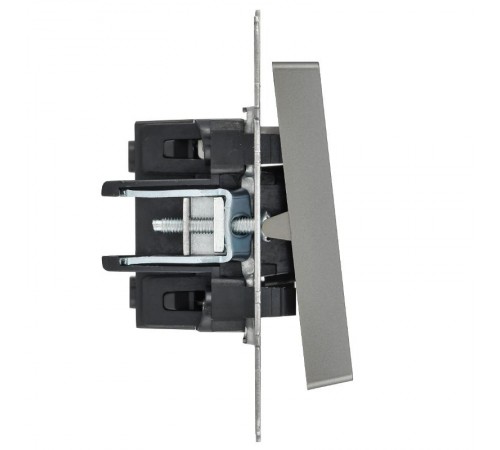 BRITE Выключатель 1-клавишный с индикацией 10А ВС10-1-1-БрС сталь  BR-V10-1-10-K46  IEK